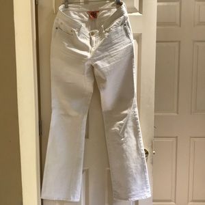 Tory Burch white boot cut jeans